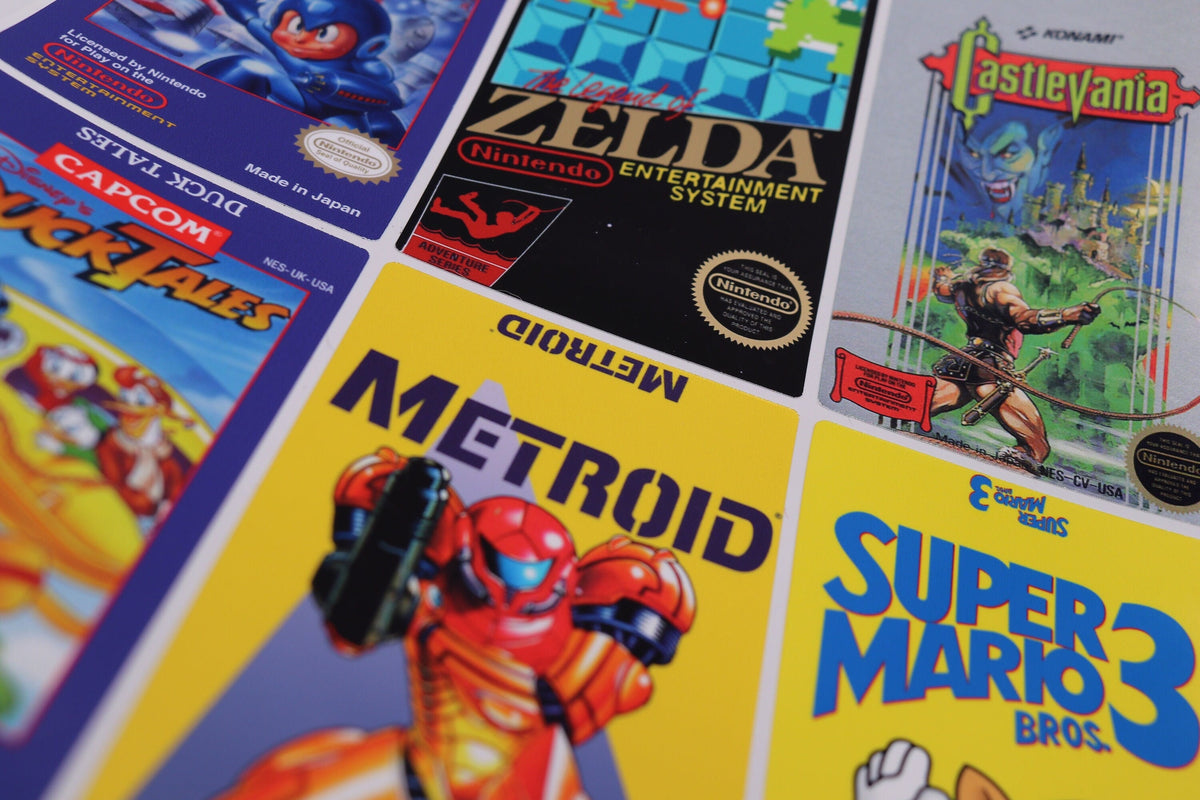 NES Replacement Game Label – Nintendo Cartridge Sticker, Front or Set