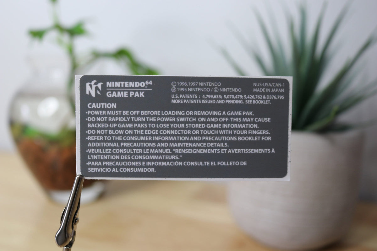 N64 Replacement Back Label – Nintendo 64 Cartridge Rear Sticker, 1–20 Pack
