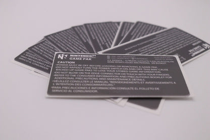 N64 Replacement Back Label – Nintendo 64 Cartridge Rear Sticker, 1–20 Pack