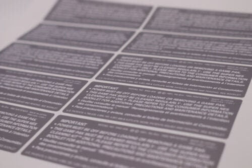 SNES Replacement Back Label – Super Nintendo Cartridge Rear Sticker, 1–20 Pack