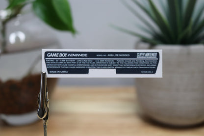 Game Boy Advance Replacement Back Label – GBA Cartridge Rear Sticker