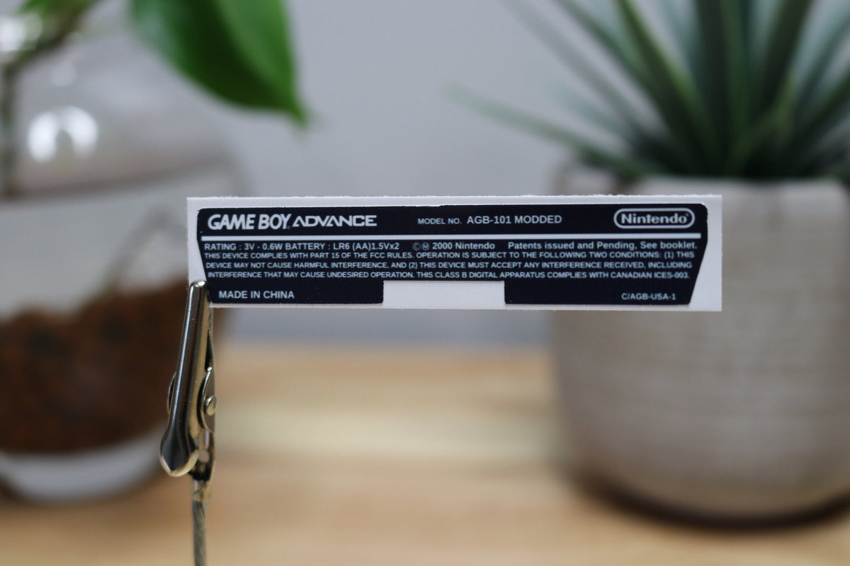 Game Boy Advance Replacement Back Label – GBA Cartridge Rear Sticker