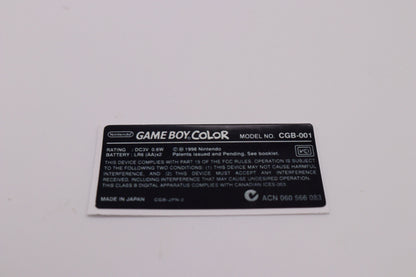 Game Boy Color Replacement Back Label – GBC Cartridge Rear Sticker